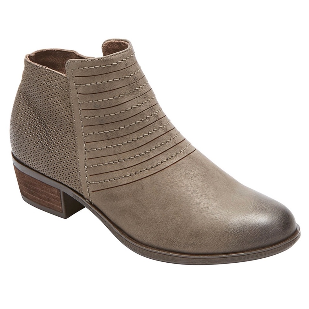 Rockport | Gray Perforated Leather Booties 🌸
